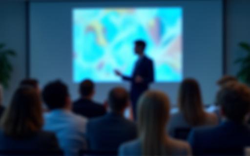 Una persona dando una presentación a un grupo.